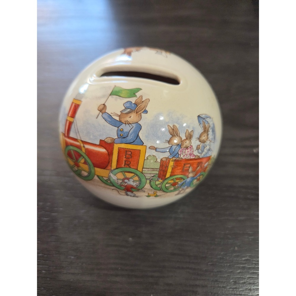 Royal Doulton Bunnykins Golden Jubilee Celebration 1984 Money Ball Bank Ceramic